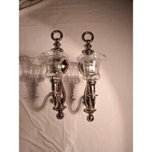 1977 Syroco Burwood Candle Holder Wall Sconces Pair With Inserts 4189